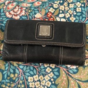 Tignanello Black Leather Accessory with Silver Logo